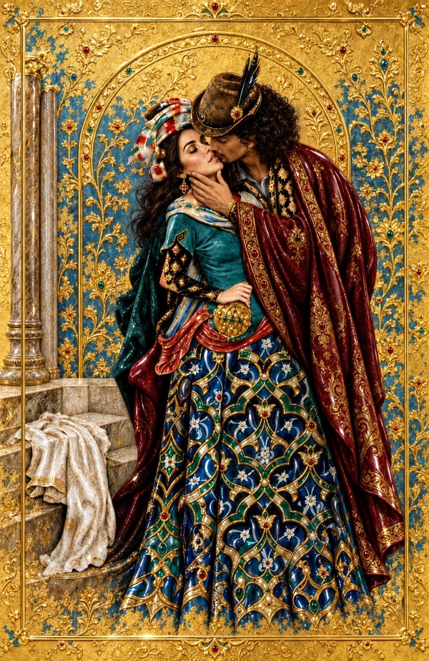 Massimo and Shirin in a Persian palace